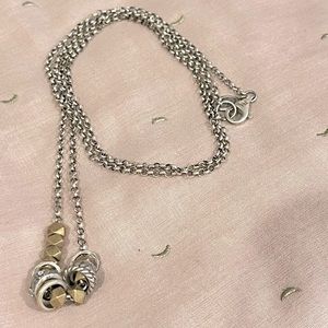 Silpada Sterling Silver cz accents brass beads necklace